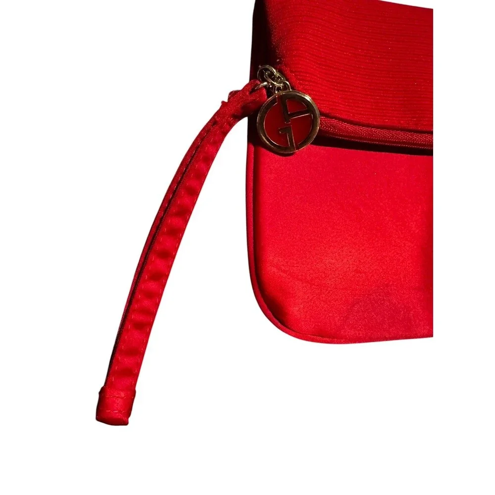 Giorgio Armani Red Make-Up Cosmetic Bag Party Clutch Pouch Red GWP Used